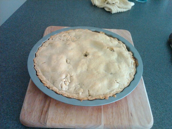 Apple pie after bake.